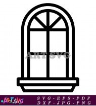 Modern black arched window frame design SVG