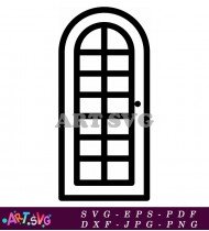 Single Paned Window With Black Window Frame SVG