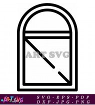 Modern Arched Window With Double Glass Panels SVG