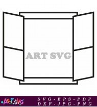 Modern Double Paned French Doors With Grids SVG