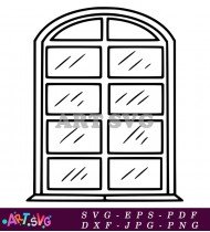 Beautiful Window Design With Multiple Glass Panels SVG