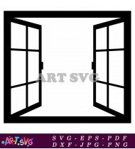 Double French Doors With Clear Glass Panes SVG