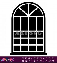 Curved Top Glass Window With Many Panes SVG