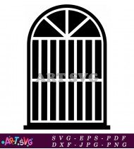 Black and White Grid Window Design SVG