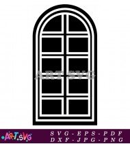 Simple Window Design With Wooden Frame SVG