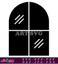 Black and White Square Window Icon SVG