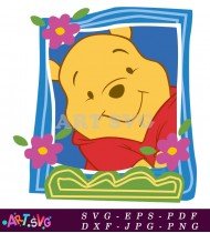 Cute Cartoon Winnie The Pooh Frame Art SVG