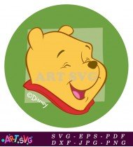 Winnie the Pooh Cartoon Character With Green Eyes SVG