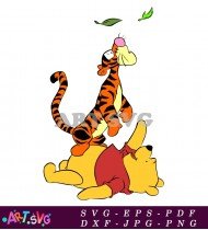 Winnie the Pooh Cartoon Character With Tiger SVG