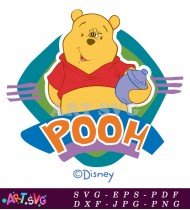 Winnie The Pooh Cartoon Character Inside A Circle SVG