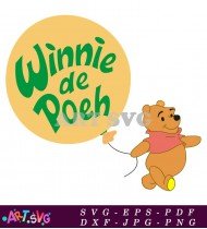 Winnie the Pooh Balloon Clipart SVG