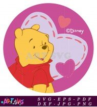 Winnie the Pooh Heart Design Illustration Image SVG