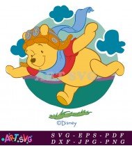 Winnie the Pooh Airplane Cute Cartoon Image SVG