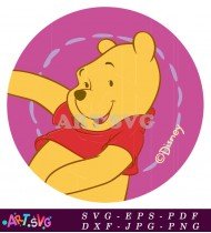 Winnie the Pooh Sleeping With Red Pajamas On SVG