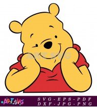 Winnie the Pooh Wearing Red Shirt With Smile SVG