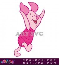 Piglet Jumping Up In The Air With Joy SVG