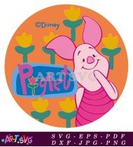 Piglet With Pink Dress And Piglet Text SVG 1