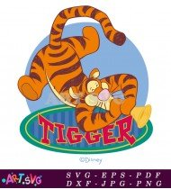 Cartoon Orange And Black Striped Tiger SVG