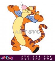 Cartoon Tiger With A Striped Tail SVG