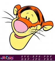 Tiger Character With Big Eyes In Cartoon SVG