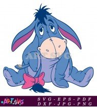 Blue Donkey Cartoon Character Holding A SVG