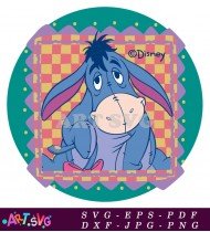 Cute Eeyore Donkey Cartoon Character Image SVG