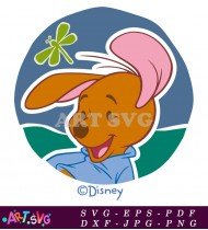 Cute Cartoon Character Rabbit Holding Flower SVG