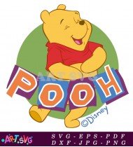 Winnie the Pooh Cartoon Character Happy SVG 1