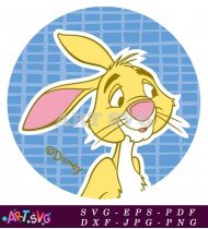 Rabbit Cartoon Character with Pink Nose SVG