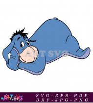 Cartoon Character Eeyore Holding Pillow SVG 1