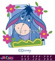 Coloring Pages Eeyore In A Flower Pot SVG 1