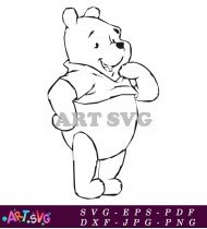 Winnie The Pooh Printable Coloring Page Easy SVG 1