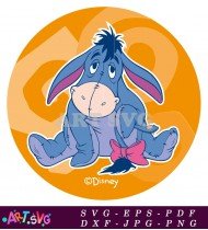 Eeyore Coloring Page Simple Cartoon Design SVG