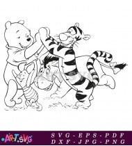 Tigger Riding Eeyore Winnie the Pooh Clip Art SVG