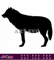 A Wolf Silhouette Looking Directly To The Left SVG