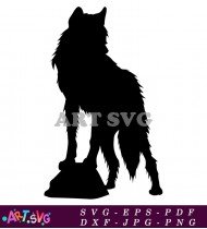 Silhouette Of A Wolf Walking In The Woods SVG