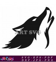 Silhouette of a wolf howling on mountain SVG 2