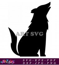 Silhouette of a wolf with its head SVG