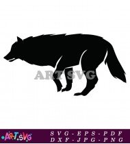 Black and white wolf side view SVG