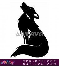 Simple Wolf Silhouette Vector For Design SVG