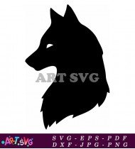 Black and White Wolf Head Vector Art SVG