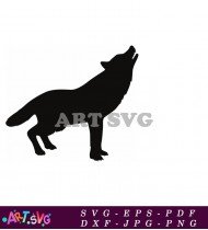 Wolf Howling At The Moon Clip Art SVG