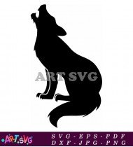 Black and White Wolf Silhouette Vector SVG