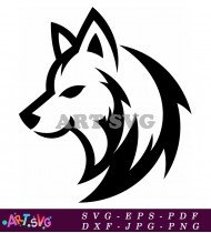 Wolf Head With Tribal Geometric Pattern SVG