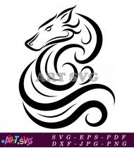 Simple Wolf Design Vector With Pattern SVG