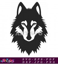 Wolf Face Vector Art On White Background SVG