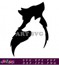 Simple Black Wolf Silhouette Vector Illustration SVG