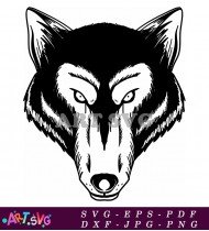 Black Wolf Head Animal Illustration Clip Art SVG