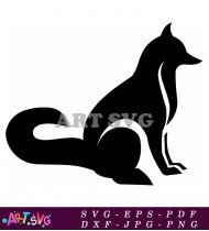 Wolf Sitting Silhouette Illustration Free Vector SVG