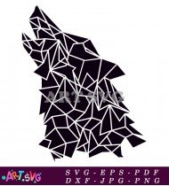 Geometric Abstract Wolf Head Silhouette SVG